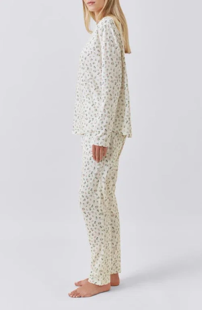 Papinelle Rosebud Organic Cotton Knit Long Sleeve Tee And Jogger In Neutral