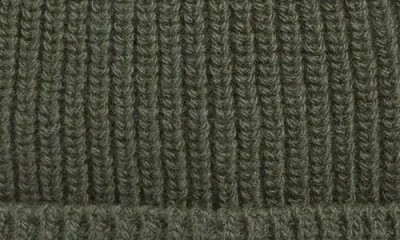 Moncler Kids' Logo Patch Stripe Virgin Wool Beanie In Green