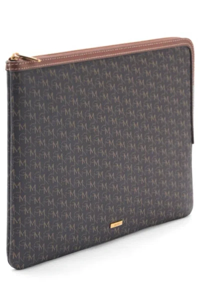 Mango Monogram Laptop Case In Brown