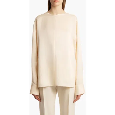 Khaite Durion Open-back Satin Top In White