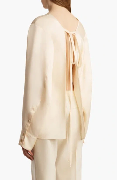 Khaite Durion Open-back Satin Top In White