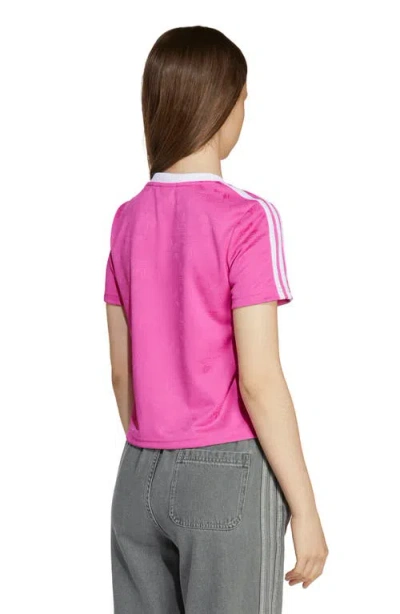 Adidas Originals Kids' Contrast Binding Crop T-shirt In Pink