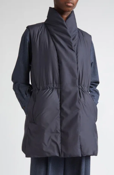 Lafayette 148 New York Recycled Tech Down Puffer Vest In Gray