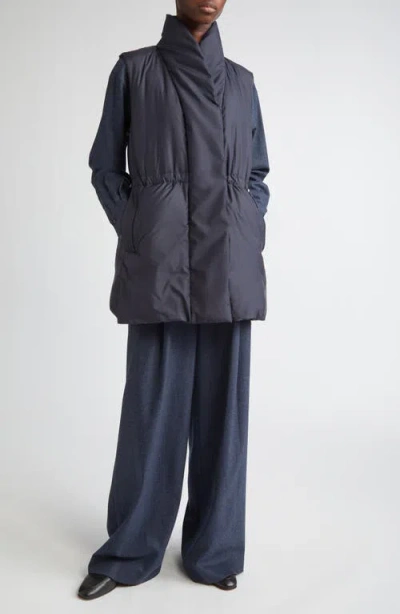 Lafayette 148 New York Recycled Tech Down Puffer Vest In Gray