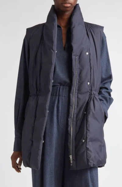 Lafayette 148 New York Recycled Tech Down Puffer Vest In Gray