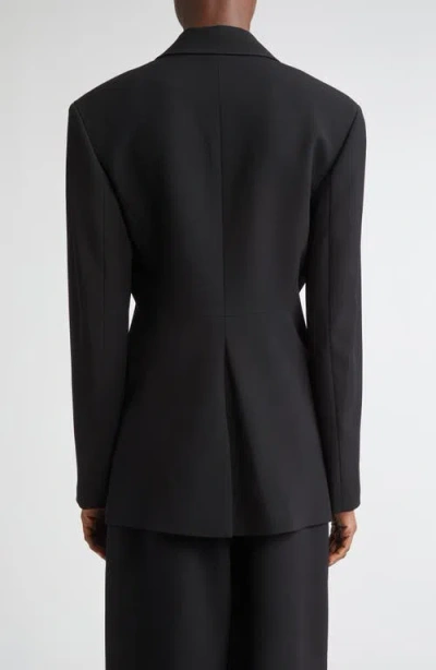 Lafayette 148 New York Structured Shoulder Fitted Responsible Finesse Crepe Blazer In Black