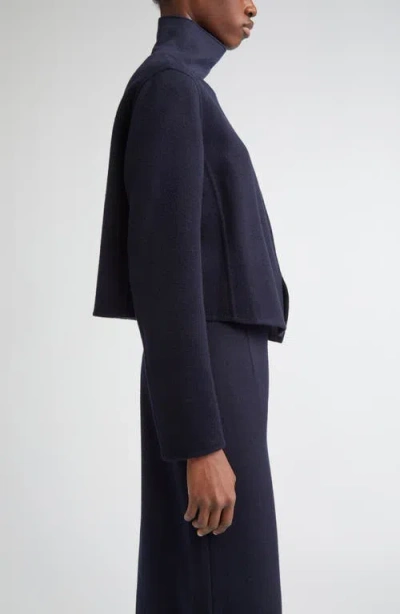 Lafayette 148 New York Foldover Front Double Face Wool & Cashmere Jacket In Blue