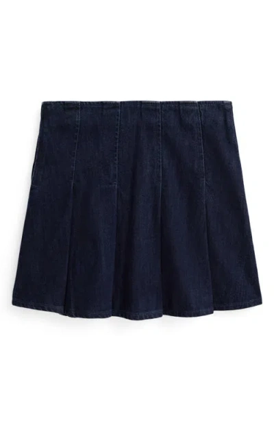Polo Ralph Lauren Pleated Denim Skirt In Black