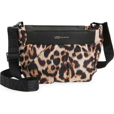 Veecollective Caba Leopard Print Recycled Polyester Clutch In Animal Print