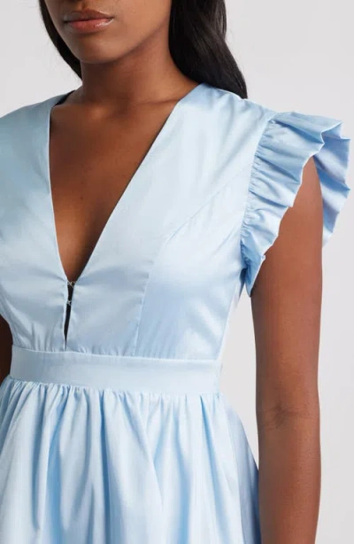 Sister Jane Womens Blue Feria Tiered Cotton-blend Midi Dress In Blue