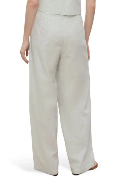 Mango Women's Straight-fit Linen-blend Suit Pants In Sand