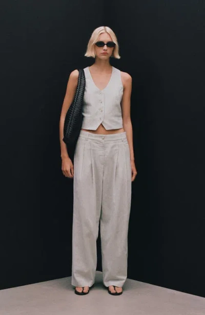 Mango Women's Straight-fit Linen-blend Suit Pants In Sand