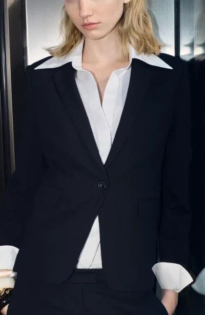Mango Slim Fit Suit Jacket In Blue