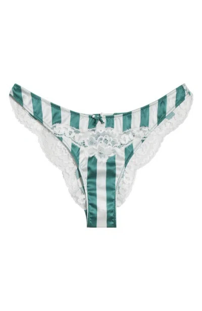 Fleur Du Mal Eve Cheeky Riviera Stripe In Blue