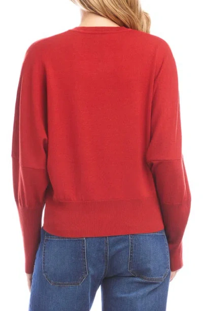 Karen Kane Dolman Sleeve Sweater In Tomato In Red