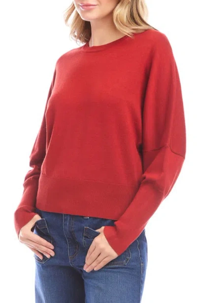 Karen Kane Dolman Sleeve Sweater In Tomato In Red