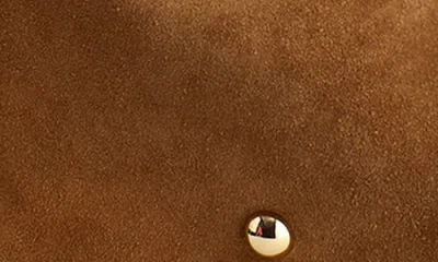 Madewell The Essential Studded Suede Curve Shoulder Bag In Brown