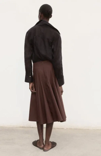 Mango Pleat Midi Skirt In Brown