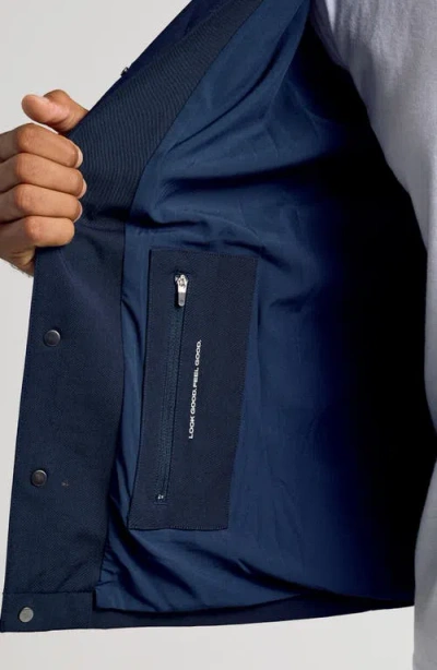 True Classic Water Repellent Coach's Jacket In Blue