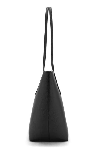Mango Shopper Bag With Double Handle Black In Black
