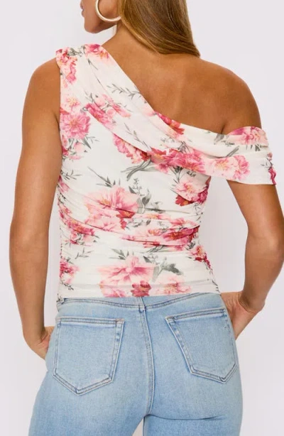 Vici Collection Aurora Floral Print Asymmetric Sleeveless Top In Multi