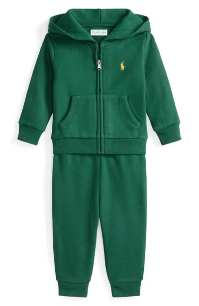 Ralph Lauren Magic Fleece Hoodie & Joggers Set In Green