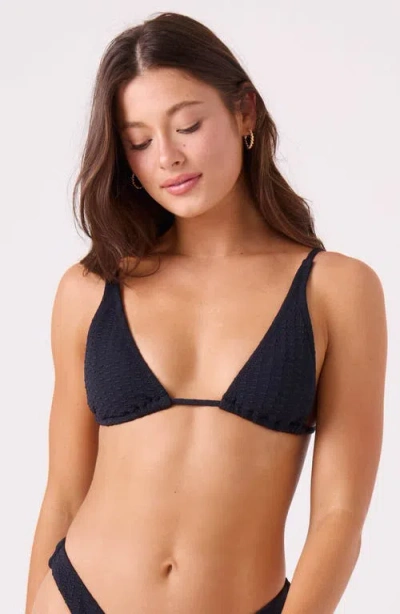 Roxy Haliewa Built Up Triangle Bikini Top In Black