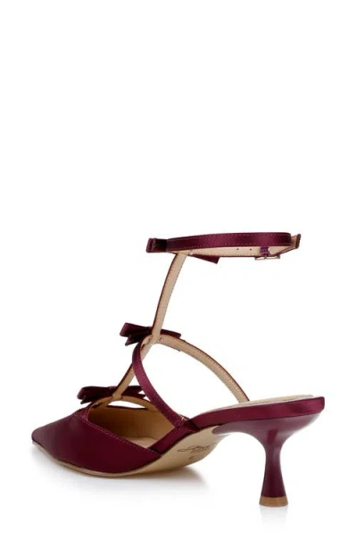 Jewel Badgley Mischka Women's Elisabetta Bow Pointed Toe Pumps In Burgundy