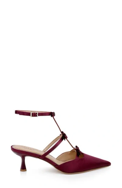 Jewel Badgley Mischka Women's Elisabetta Bow Pointed Toe Pumps In Burgundy