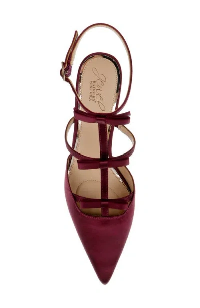 Jewel Badgley Mischka Women's Elisabetta Bow Pointed Toe Pumps In Burgundy