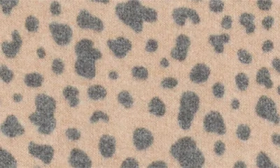 Loveappella Brushed Animal Print Long Sleeve Crewneck Top In Brown