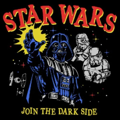 Star Wars Retro Join The Dark Side  Graphic T-shirt In Black