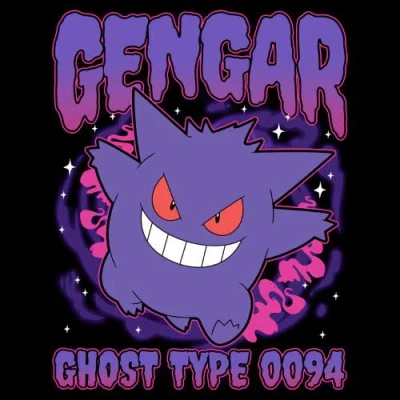 Pokémon Pokemon Gengar Ghost Type 0094  Graphic T-shirt In Black