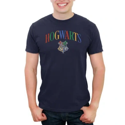 Harry Potter Primary Colors Crest  Graphic T-shirt In Blue