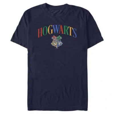 Harry Potter Primary Colors Crest  Graphic T-shirt In Blue