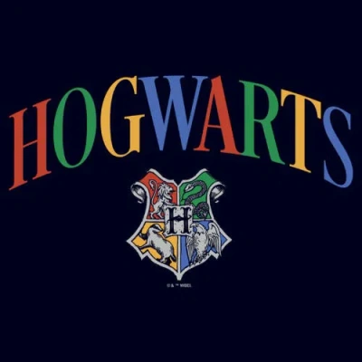 Harry Potter Primary Colors Crest  Graphic T-shirt In Blue