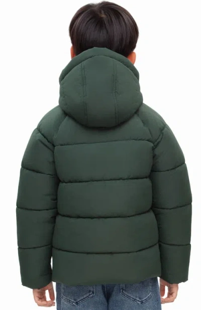 Rokka&rolla Kids' Shield Puffer Jacket In Green