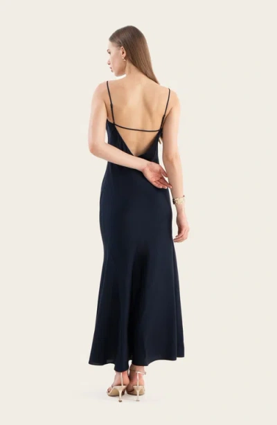Italic Marlowe Silk Maxi Dress In Black