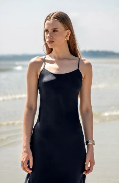 Italic Marlowe Silk Maxi Dress In Black