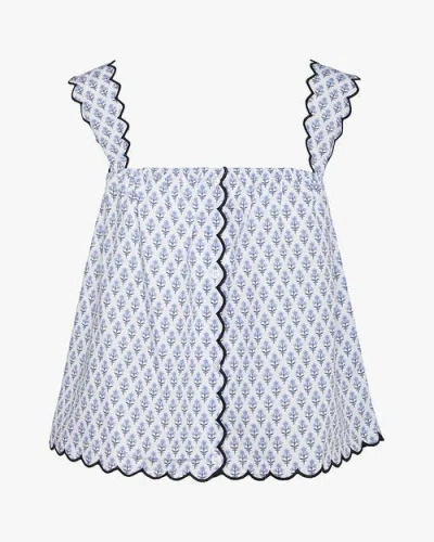 Weworewhat Scallop Button Front Tank Top In Blue