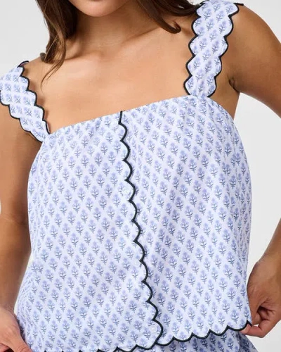 Weworewhat Scallop Button Front Tank Top In Blue