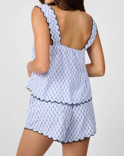 Weworewhat Scallop Button Front Tank Top In Blue