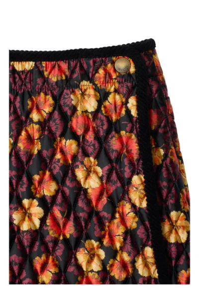 Burberry Geranium Leaf Quilted Nylon Skirt In Brown