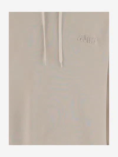 Autry Drawstring Hooded Sweatshirt With Subtle Logo In Neutral