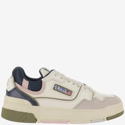 Autry Low Top Leather And Fabric Sneakers In Red