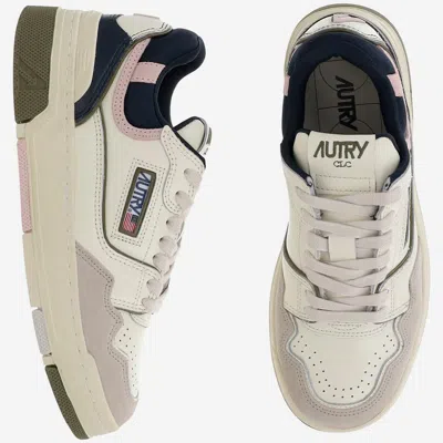 Autry Low Top Leather And Fabric Sneakers In Red