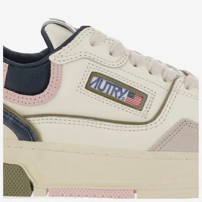 Autry Low Top Leather And Fabric Sneakers In Red