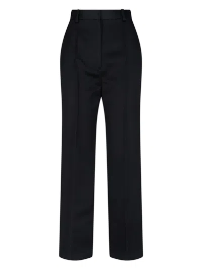 Loro Piana Straight Silk Trousers In Black