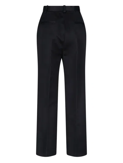 Loro Piana Straight Silk Trousers In Black