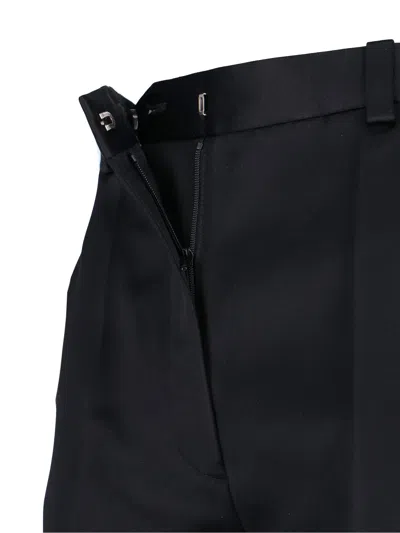 Loro Piana Straight Silk Trousers In Black